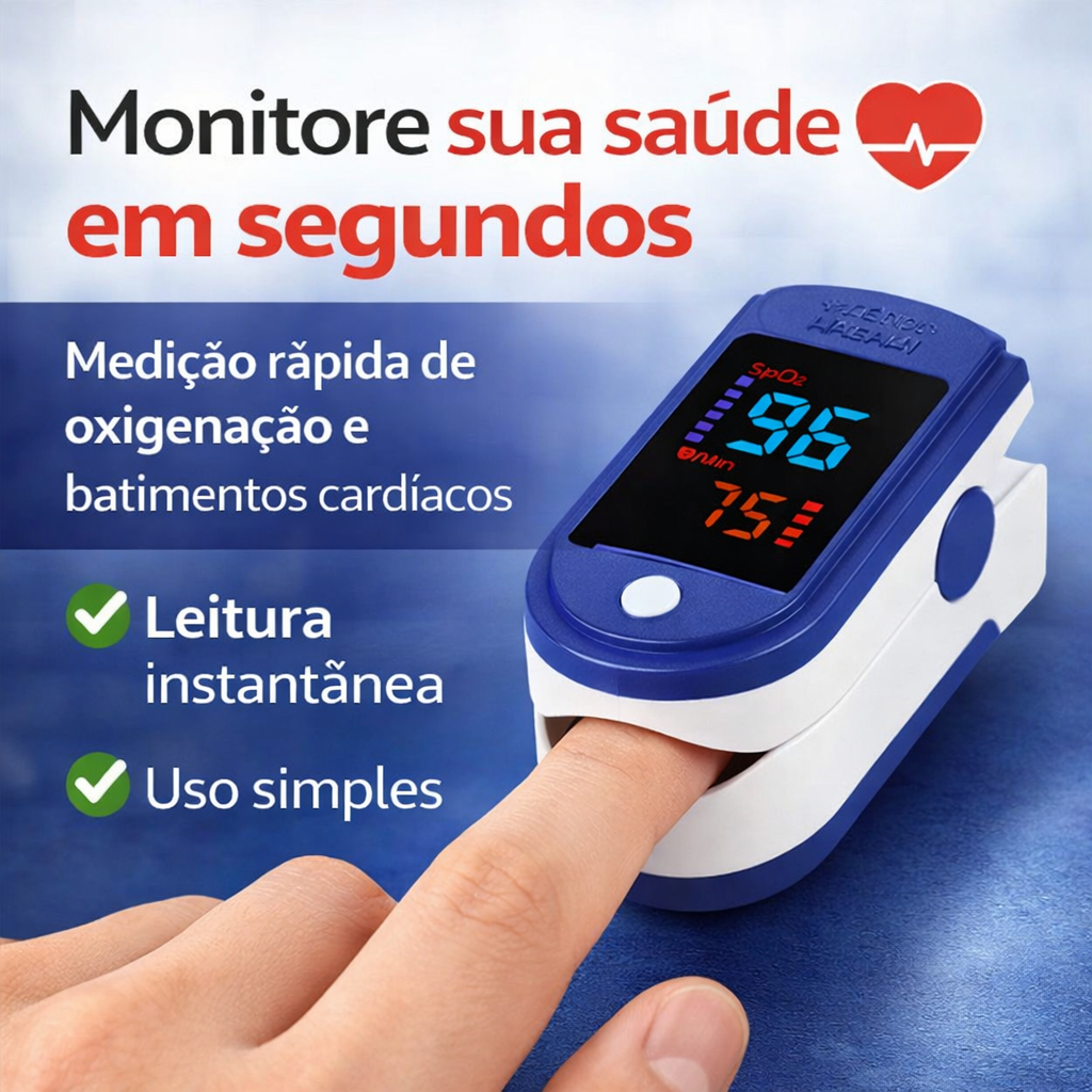 Oxímetro de Pulso Digital Portátil SpO2 para Dedo Medidor Oxigênio no Sangue e Frequência Cardíaca em Oferta na Shopee