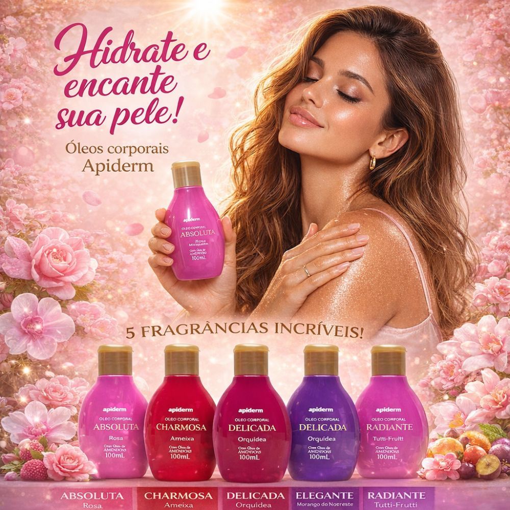 Óleo Corporal Apiderm Apinil 100 g Com óleo de Amêndoas