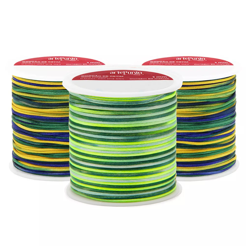 Cordão De Cetim Arte Punto 1mm Com 50mts Cd001 Copa Brasil em Oferta na Shopee
