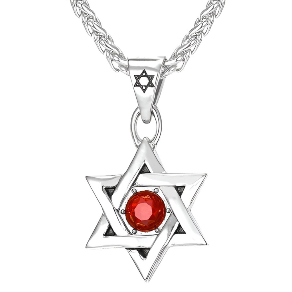 Colar Corrente Pingente Estrela De Davi Hexagrama 100% Aço