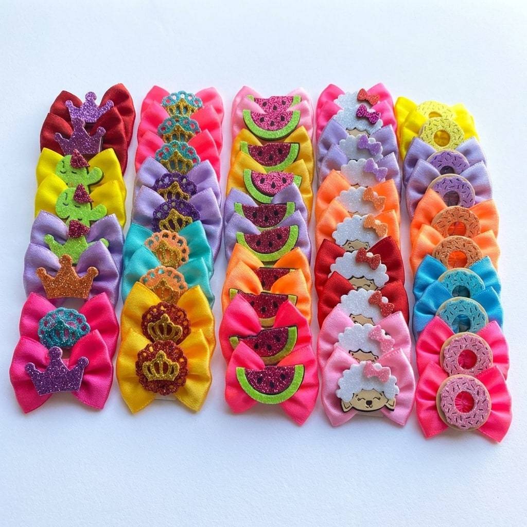 Kit 50 unidades Laços Para Pet tamanho M Lacinho de Banho Tosa Cachorro Petshop