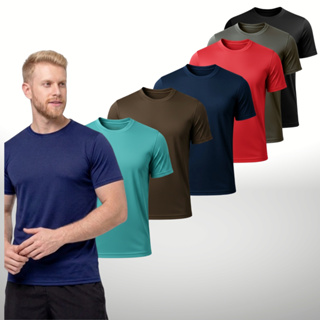 Kit 5 Camisetas Dry Fit Masculina Academia Casual Treino Esportes Exercícios Corrida Cores Sortidas em Oferta na Shopee