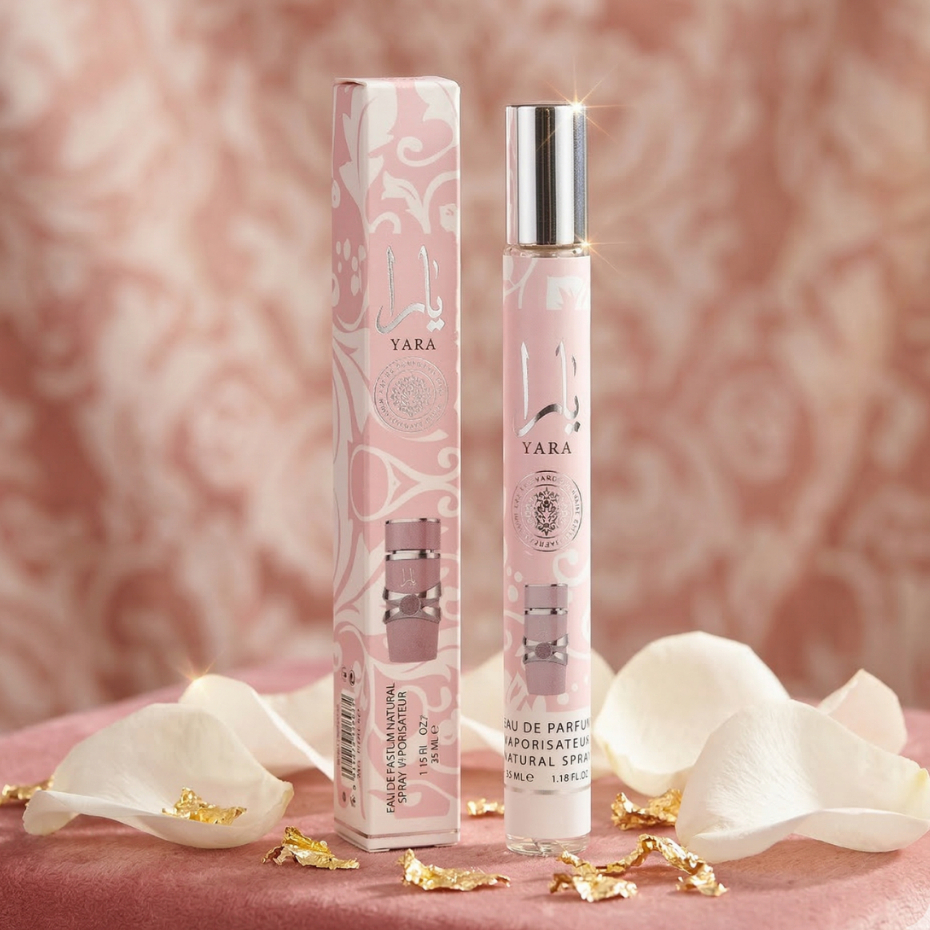 Perfume Árabe Yara Lattafa Feminino 35ml Perfume Yara Rosa Tamanho de viagem