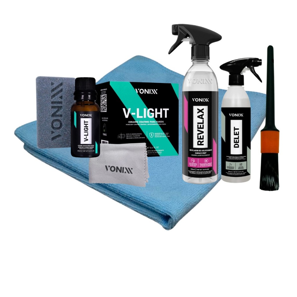Kit Polimento Farol Revelax V Light Vitrificação Delet Restaurador