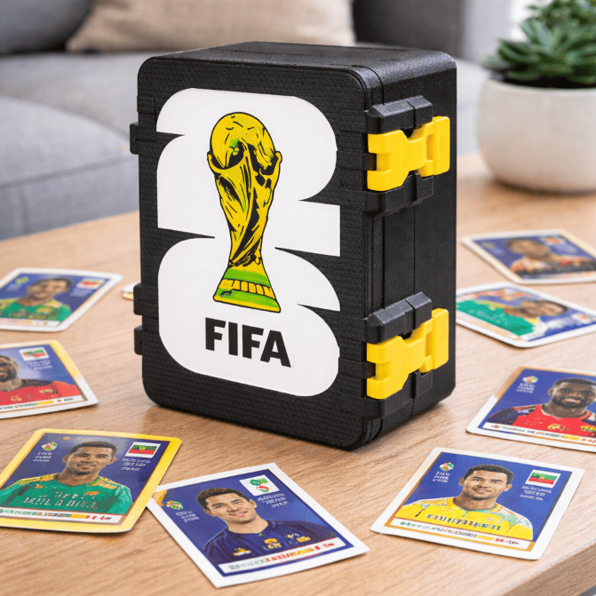Porta Figurinhas Copa Organizador de Figurinhas Caixa Colecionador para Álbum de Futebol c...