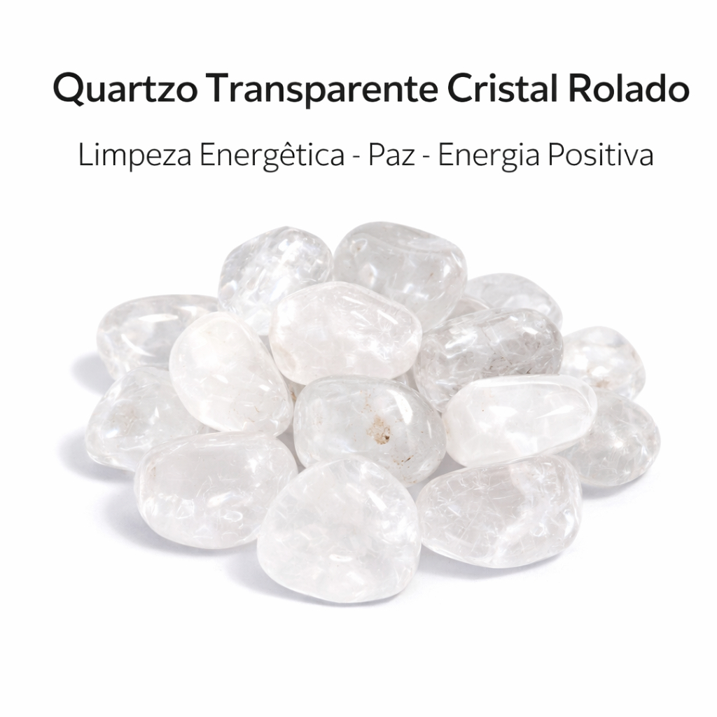 Quartzo Transparente Cristal Rolado Pedra Natural Limpeza Energética Paz Energia Positiva Envio Rápido
