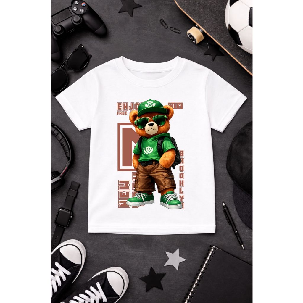Camiseta Infantil, Camiseta Infantil lançamento, Camiseta Infantil Urso New York, Camiseta New York