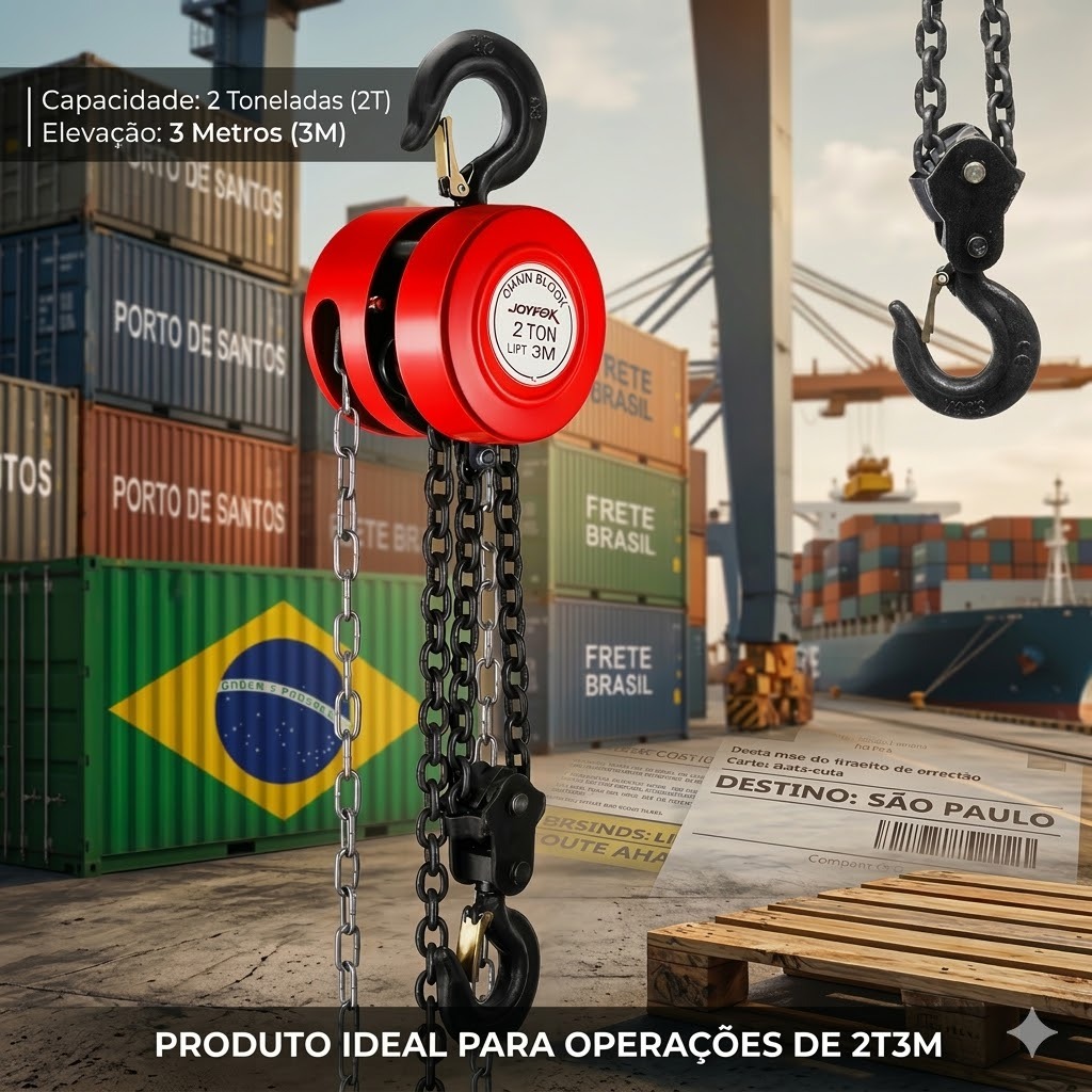 Talha Manual De Corrente 2 Toneladas 2000kg Guincho Industrial Joyfox