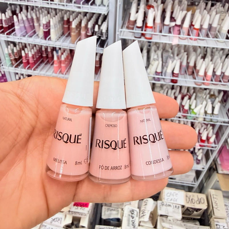 Kit 3 Esmalte Risque Melissa, Pó de Arroz e Condessa em Oferta na Shopee