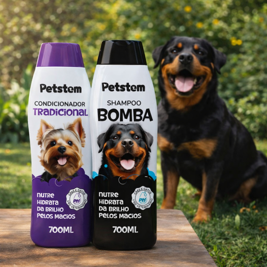 Shampoo Bomba 700ml + Condicionador 700ml Petstem