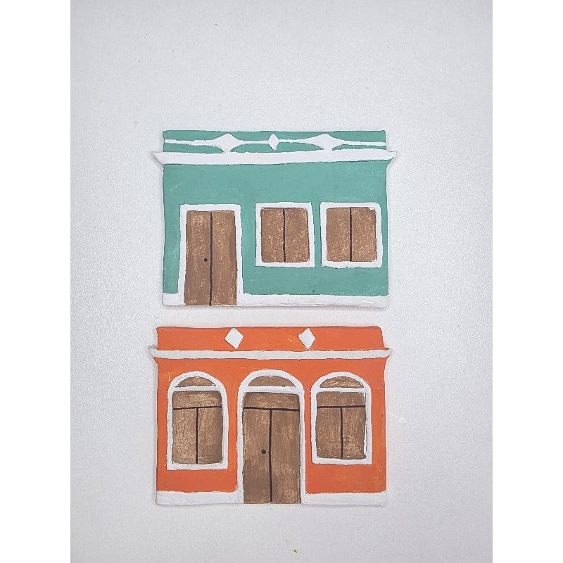 Quadro Casinha de Olinda - Réplica Artesanal em Cerâmica e Resina ✨🏠