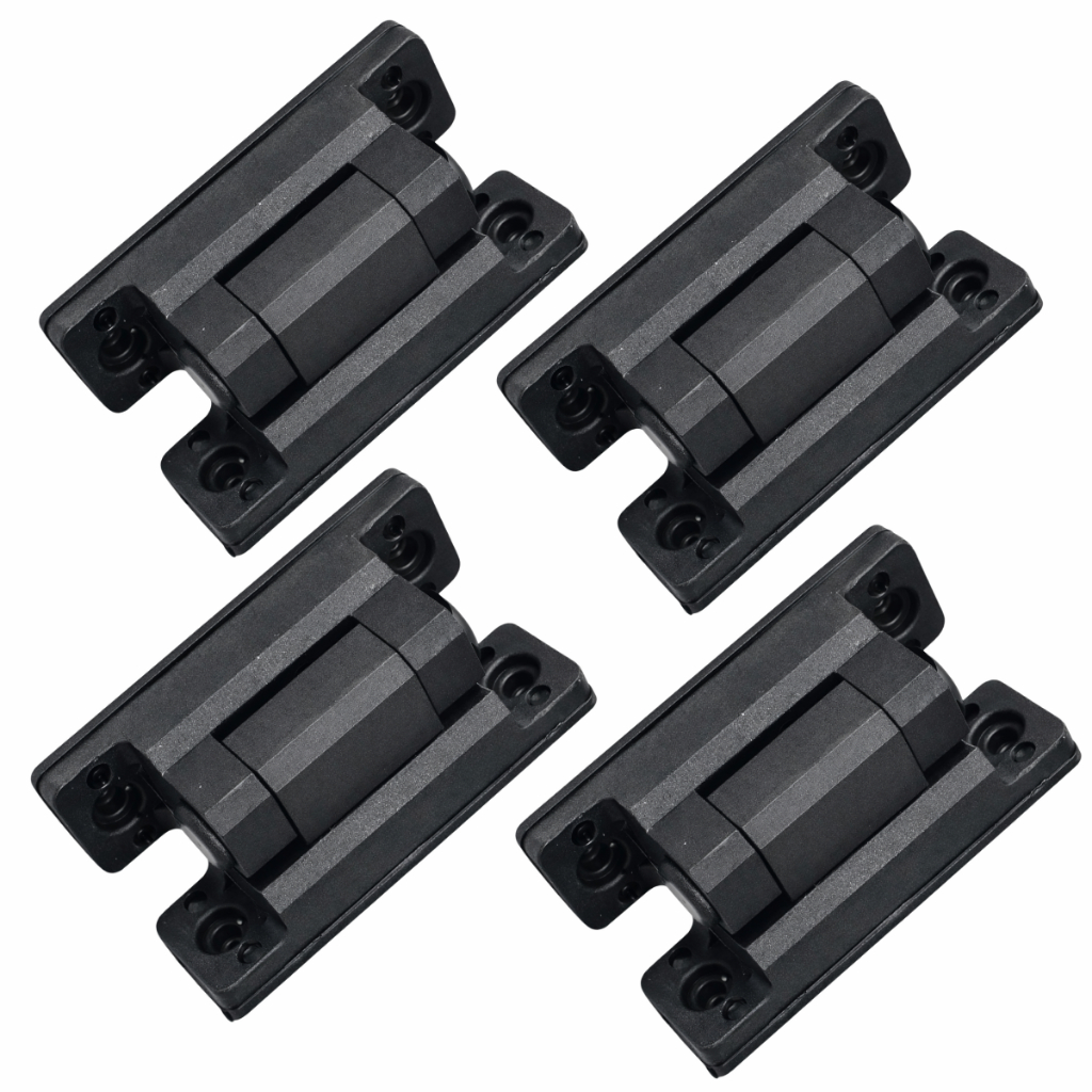 4 Dobradiças Preta Lateral Sem Mola 7cm Para Balcão Refrigerado Kit