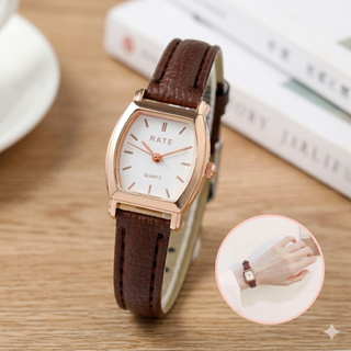 Relógio Feminino Elegante Tonneau Dial – Casual De Quartzo Com Pulseira De Couro em Oferta na Shopee