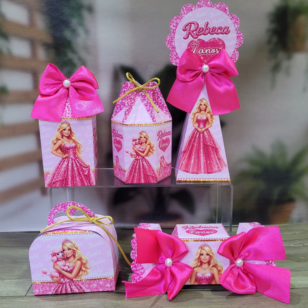 Kit Festa Personalizado Barbie Rosa - DESMONTADO - Lembrancinhas de Aniversário Infantil