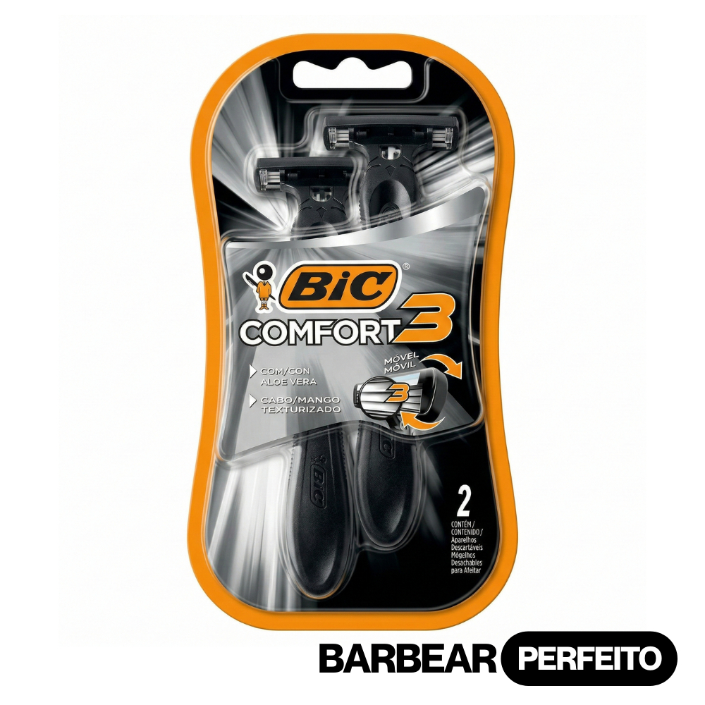 Aparelho De Barbear Bic Comfort 3 Lâmina Tripla - Pack com 2 Unidades