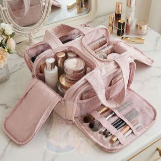 Bolsa cosmética portátil de grande capacidade, lavagem portátil de cosméticos para viagem, armazenamento em Oferta na Shopee