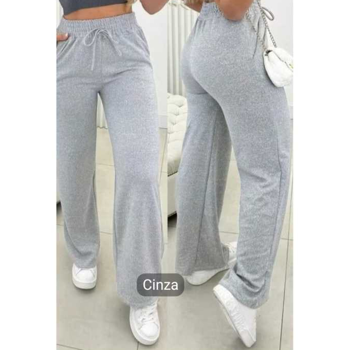 CALÇA PANTALONA DE TECIDO LANZINHA FEMININO CINTURA ALTA COM BOLSO PARA INVERNO  TAMANHOS P, M, G Y GG