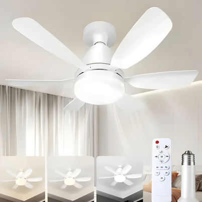 Ventilador 60W ou 80W de potência Com Luminária Mais Vendido com Conforto Bivolt + Controle remoto