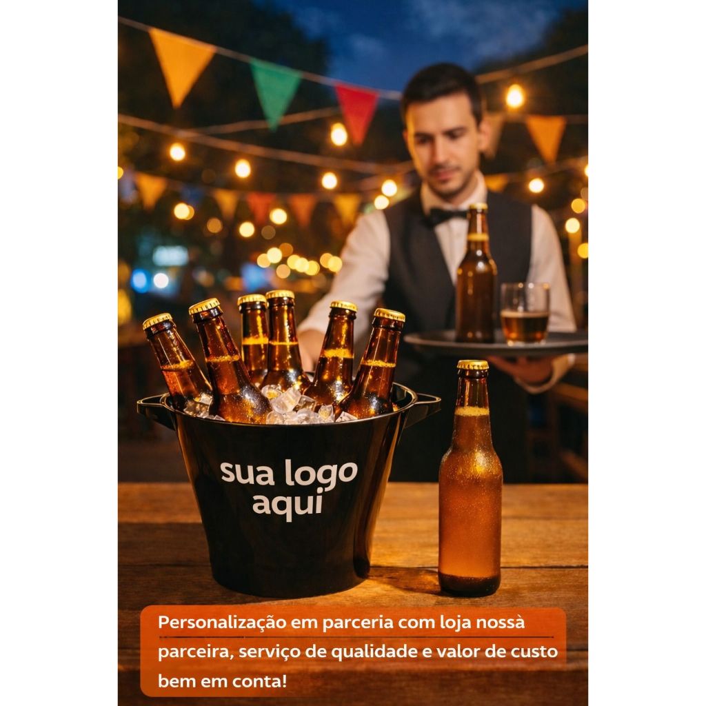 Kit Com 10 Balde de Cerveja Personalizado com sua Logo Sua ideia Sua Arte