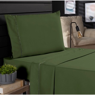 Jogo Cama Lençol Solteiro 400 Fios Ponto Palito 3 Pçs Micropercal Não Faz Bolinha Toque Macio em Oferta na Shopee