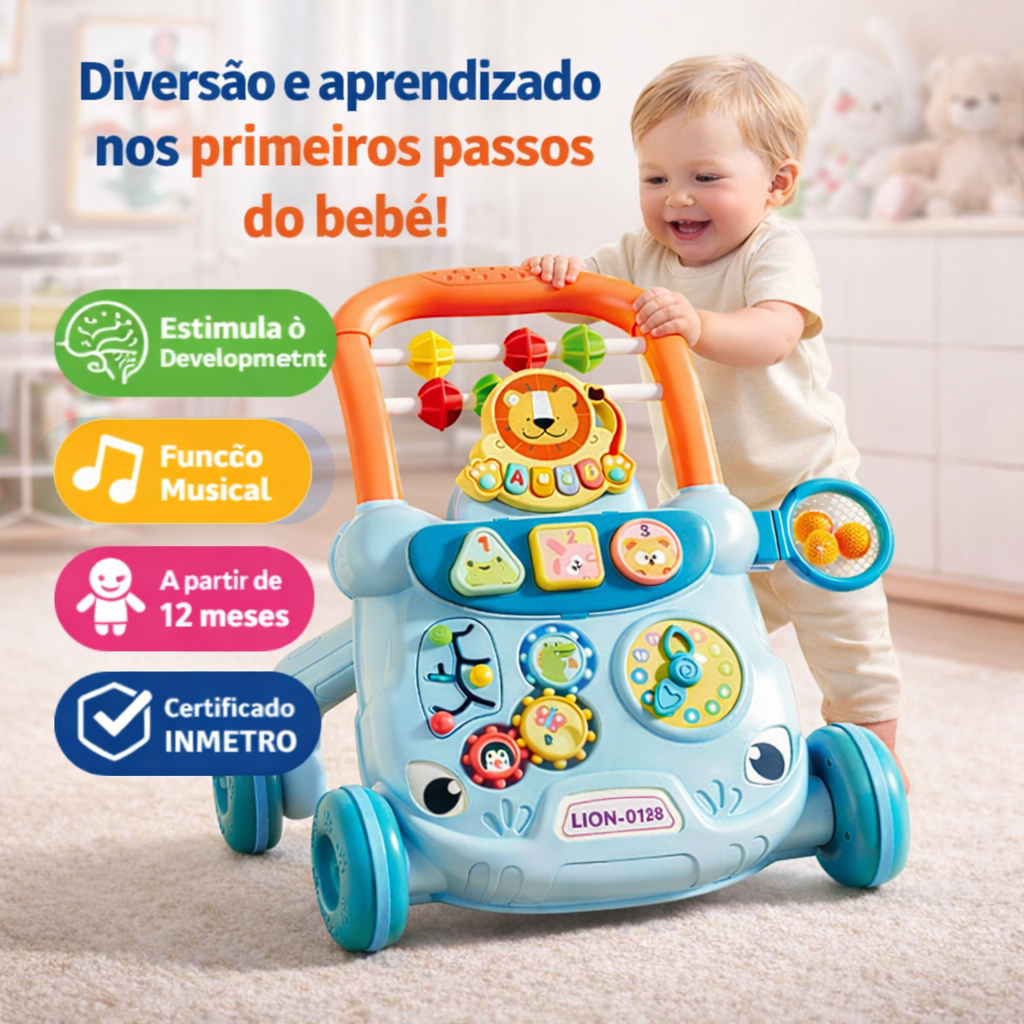 Andador Infantil Musical Educativo Bebê Empurrador Didático Atividades