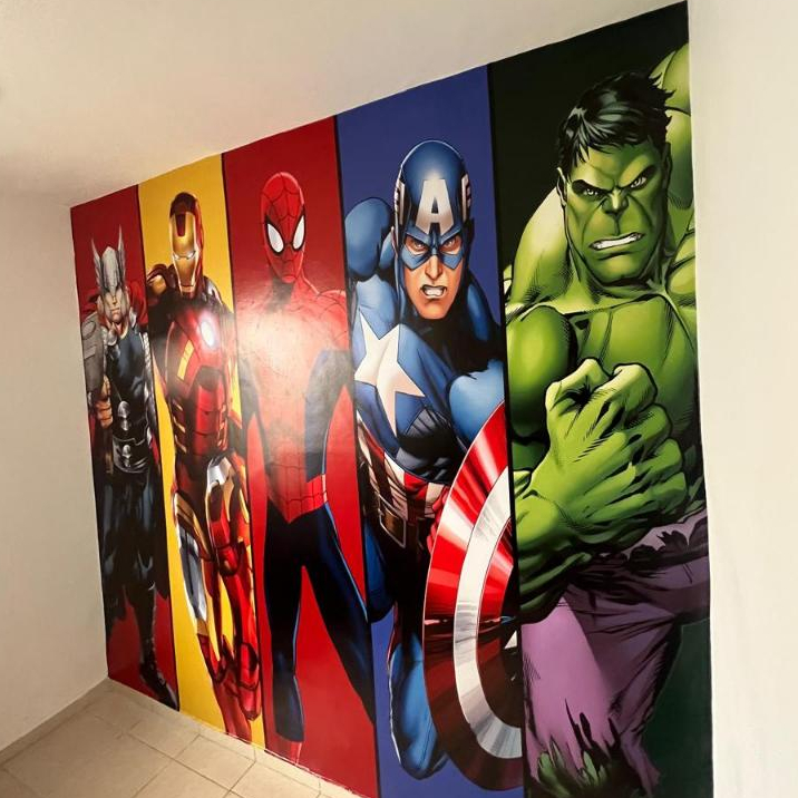 Papel de Parede Infantil Tema Vingadores Decoração com Super-Heróis da Marvel em Oferta na Shopee