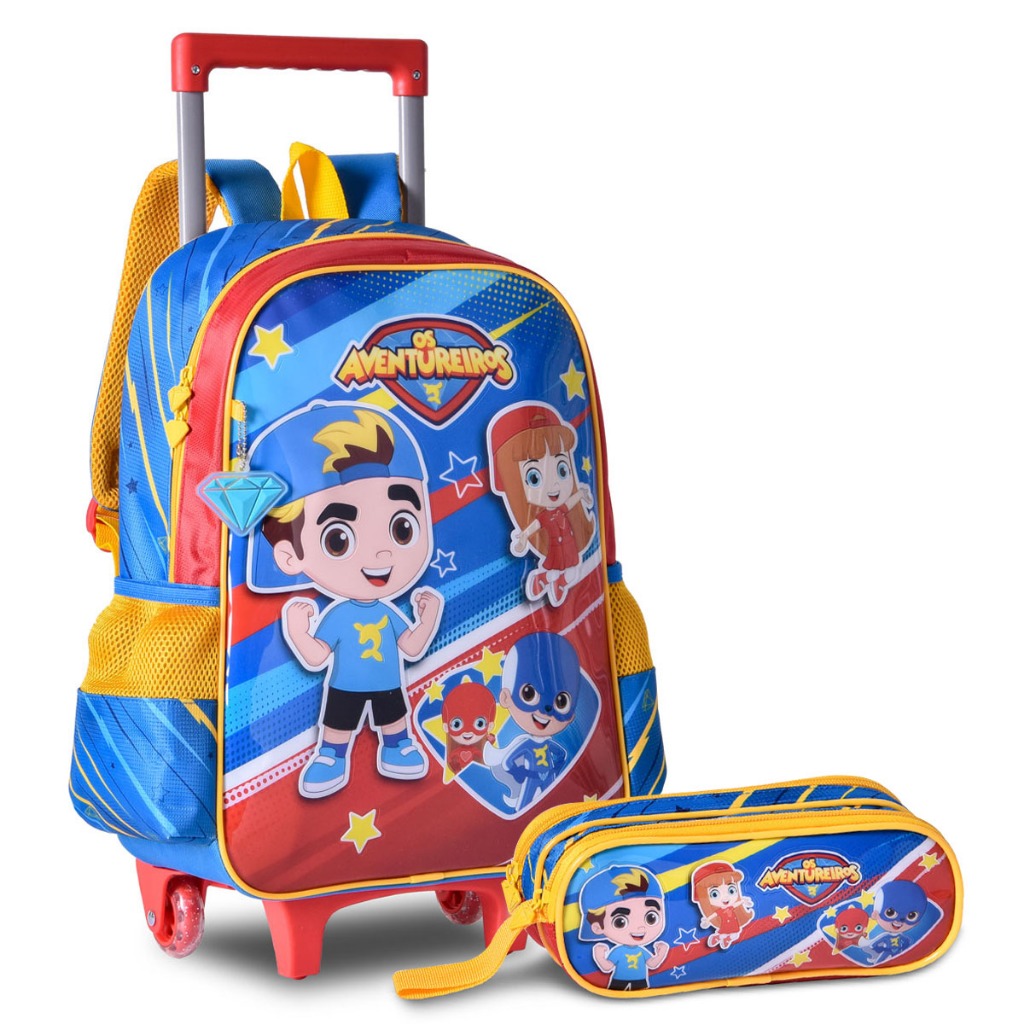 Kit Mochila  Escolar Carrinho e Estojo em Oferta na Shopee