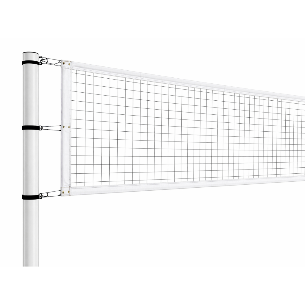 Rede esportiva de Voleibol de quadra Profissional, Vôlei de praia, Futevôlei, Peteca - Cor preta com faixas, fio 2mm