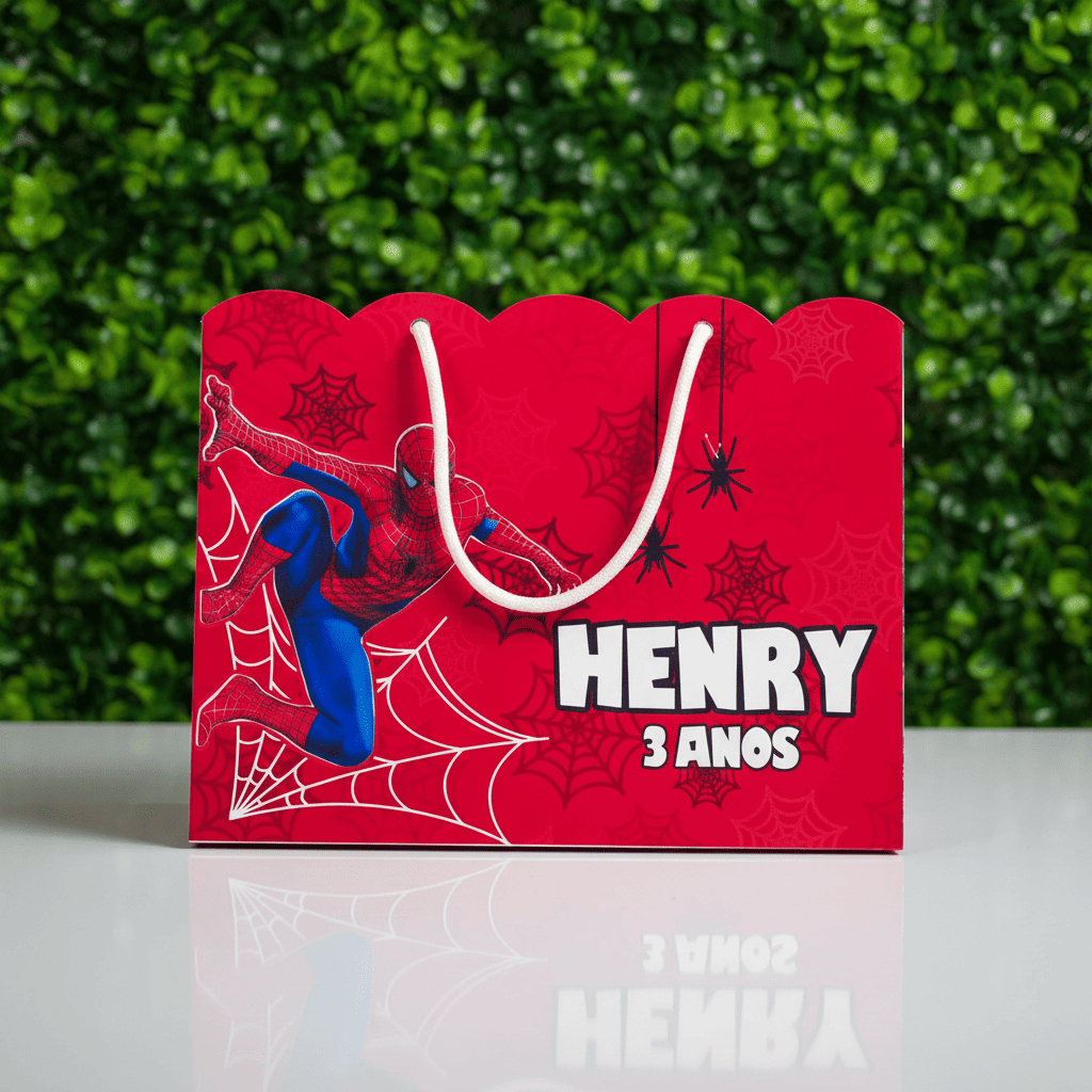 Sacolinha Personalizada | Homem Aranha | Lembrancinha Aniversário | Personalizado | Feito à Mão | Pegue e monte