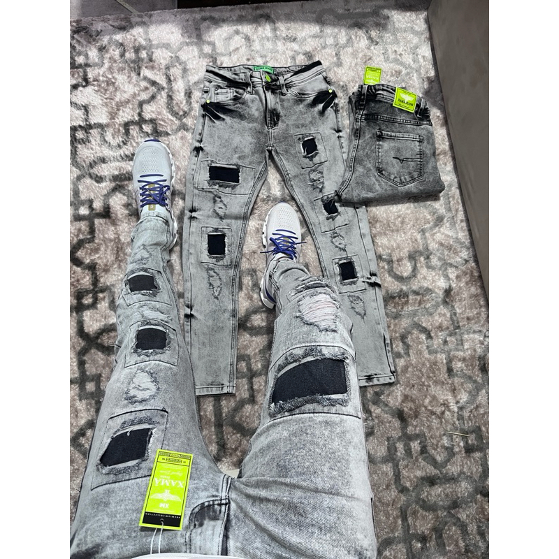 xama jeans calça jogador Masculina Skinny rasgados city denim lançamento 2026 em Oferta na Shopee