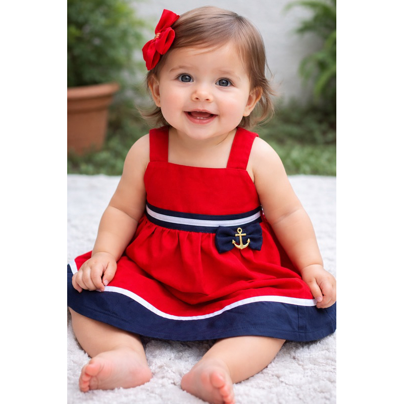Roupa de Bebê Vestido Marinheira Mesversário
