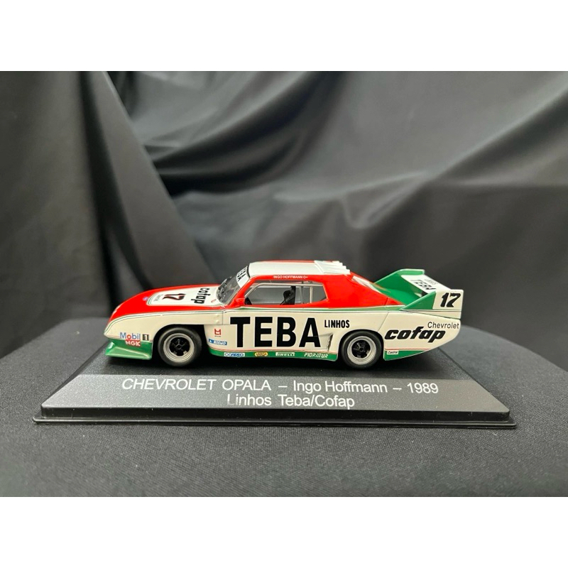 Miniatura stock car Chevrolet Opala Ingo Hoffmann 1989 Linhos Tebacofap 1:43 Ixo Branco