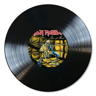 Disco de Vinil Decorativo Iron Maiden 30cm – Decoração de Parede Heavy Metal com Fita Dupla Face