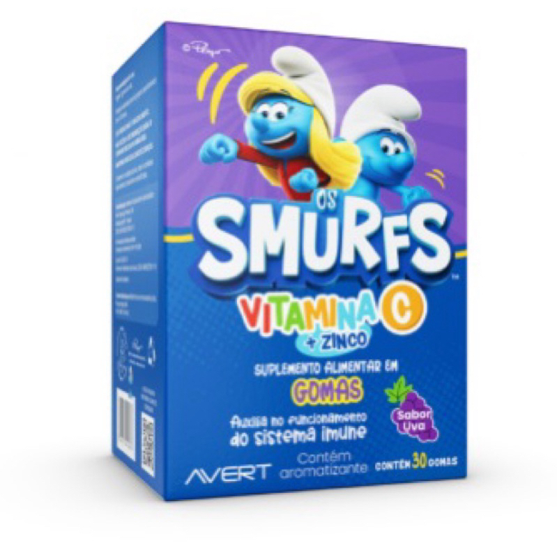 Smurfs Vitamina C + Zinco Gomas Mastigáveis | Imunidade Infantil | Suplemento Infantil