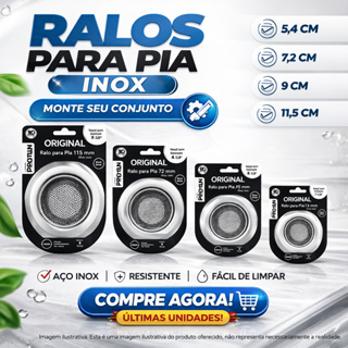 Ralinho Ralo Para Pia Inox De Cozinha Tamanhos Anti Entupimento Universal Fácil Instalação Simples em Oferta na Shopee