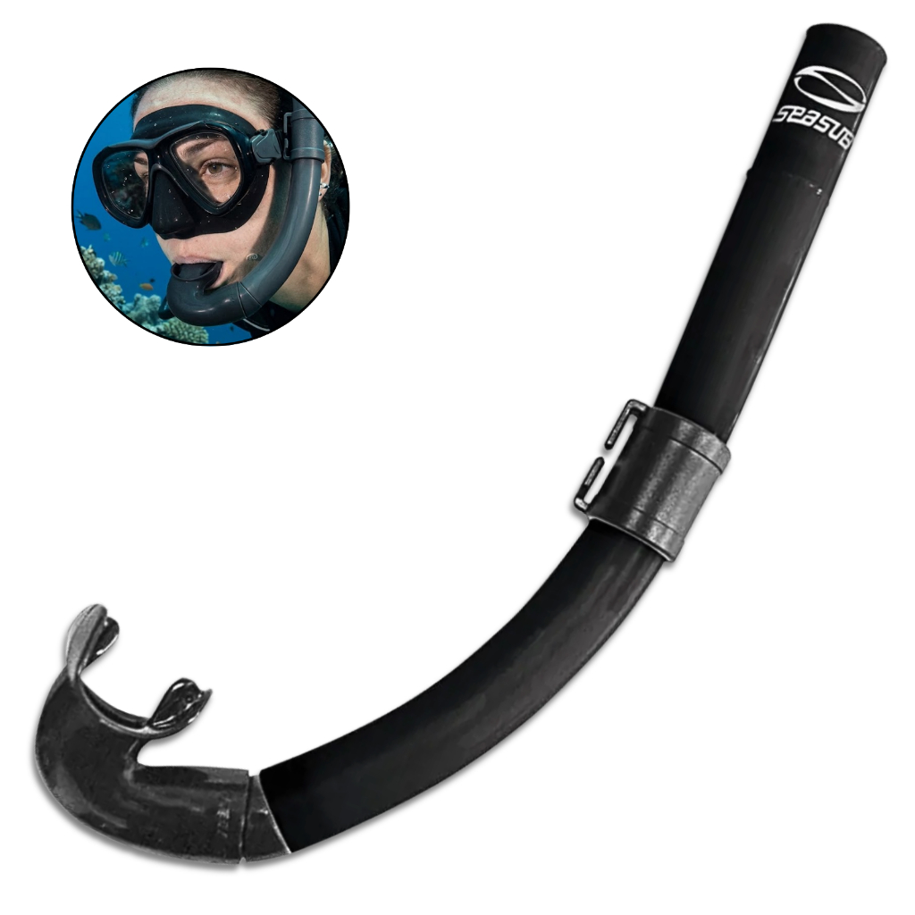 Snorkel Mergulho Natação Pesca SeaSub Profissional Tubo Respirador Resistente Silicone Mergulhador