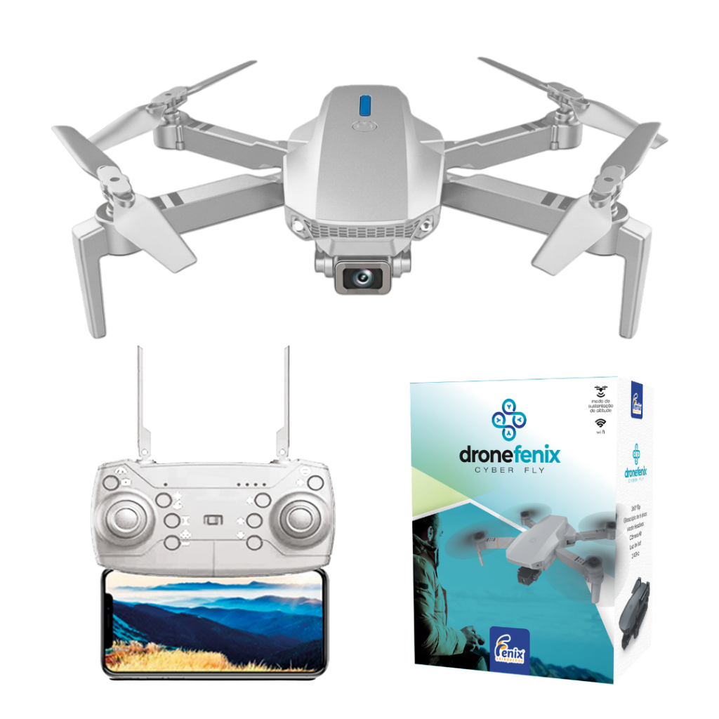 Drone WiFi com Camera HD Controle Remoto e Case Luz de Led 360 Flip