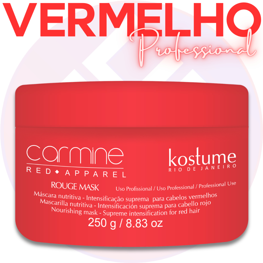 Kostume Carmine Red Apparel Mask 250g Mascara cabelo vermelho
