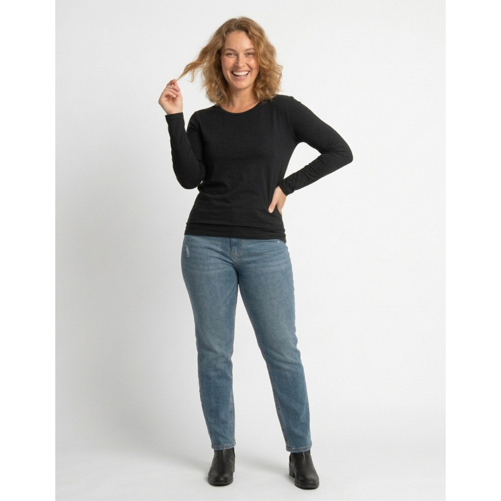 Camisa Manga Longa Blusa Feminina Algodão Basica Lisas Confortáveis Inverno Outono em Oferta na Shopee