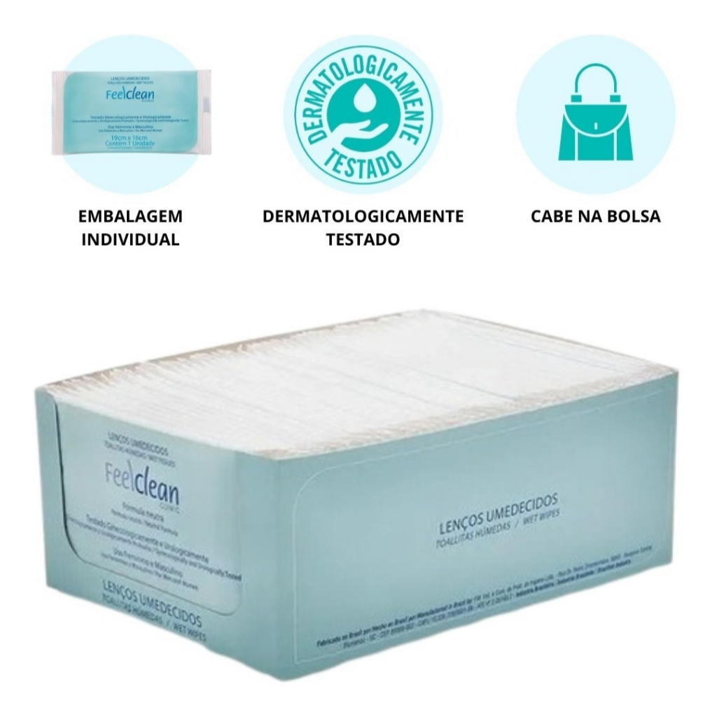 Lenço Umedecido Íntimo Caixa C/50 Un Individuais- Feelclean