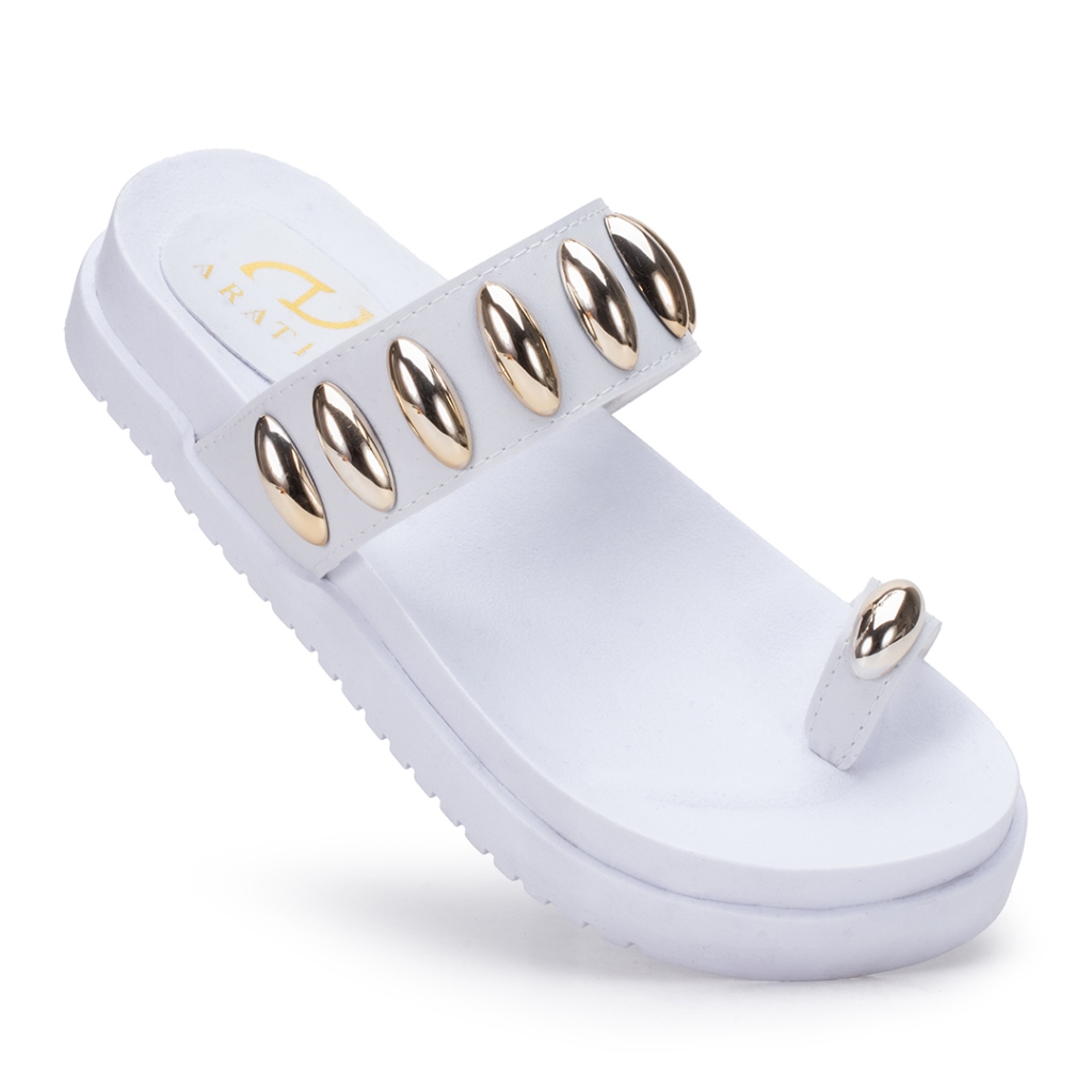 Sandália Feminina Dunas Papete Rasteira Birken Macia Plataforma Flatform Spike Ilhós Estilosa para o Verao