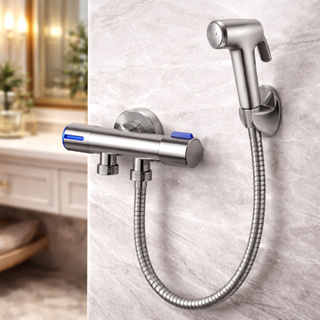 Kit Ducha Higiênica CROMADA Com Registro Dupla Saída De Água Multifuncional Prático em Oferta na Shopee