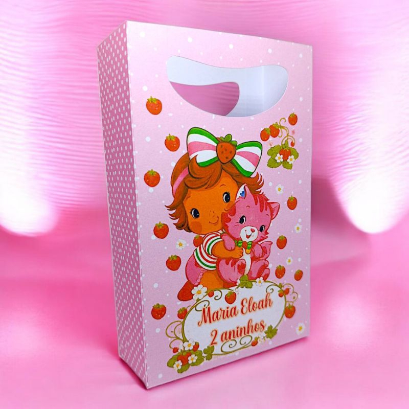 ENVIO EM 24H Sacolinha Personalizada Moranguinho Baby PEGUE E MONTE Com Nome e Idade Lembrancinha Aniversário