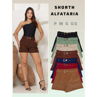 short alfaiataria feminino, short social feminino, short feminino cintura alta, short alfaiataria com cinto