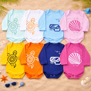 Body bebê proteção UV50+ manga longa moda praia em Oferta na Shopee
