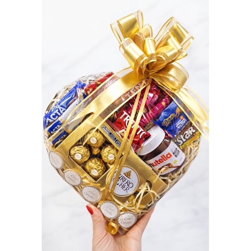 Cesta de chocolate Nutella Ferrero Rocher Talento Kit Luxo Especial em Oferta na Shopee