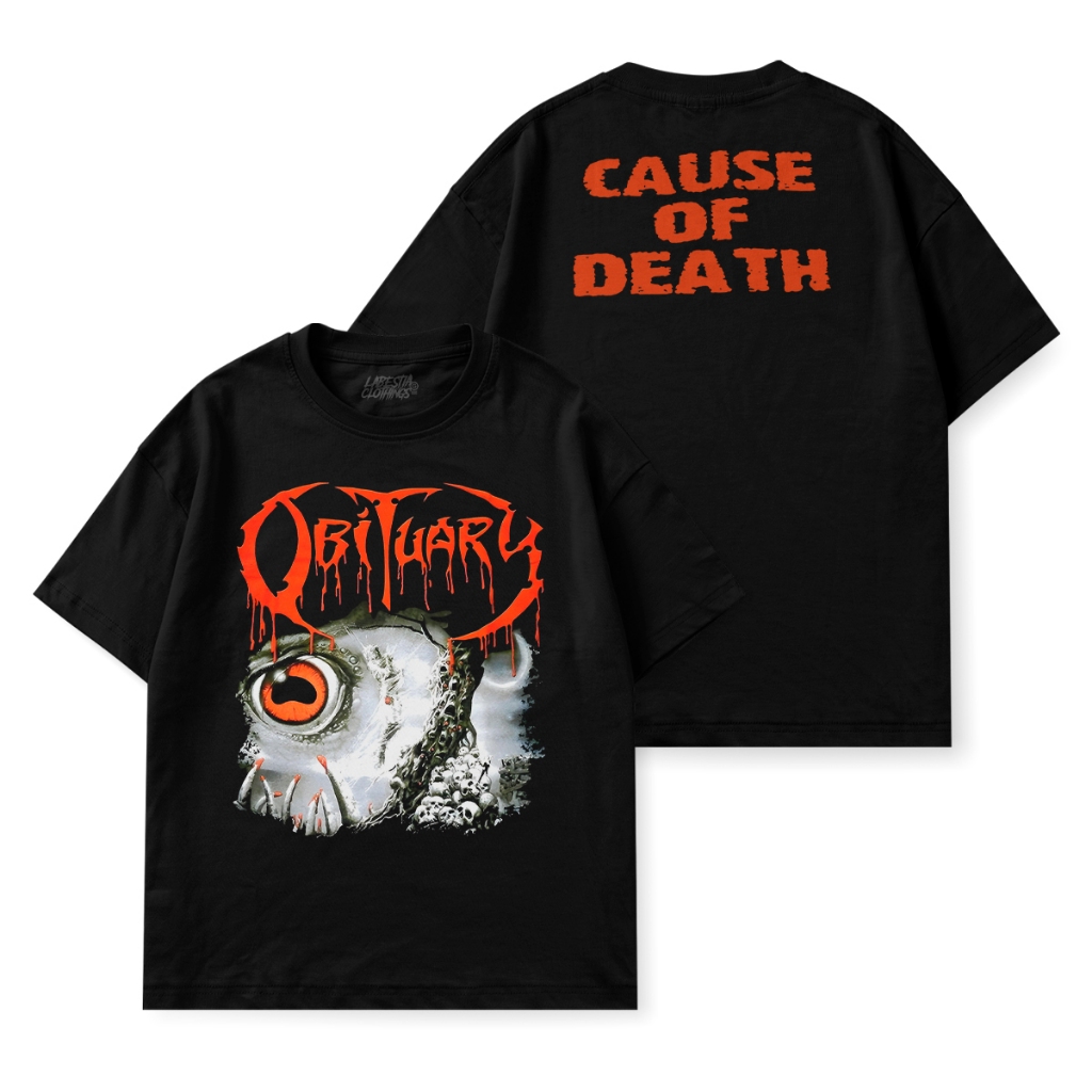 Camiseta Básica Banda Obituary Album Cause Of Death Banda Metal 100% Algodão