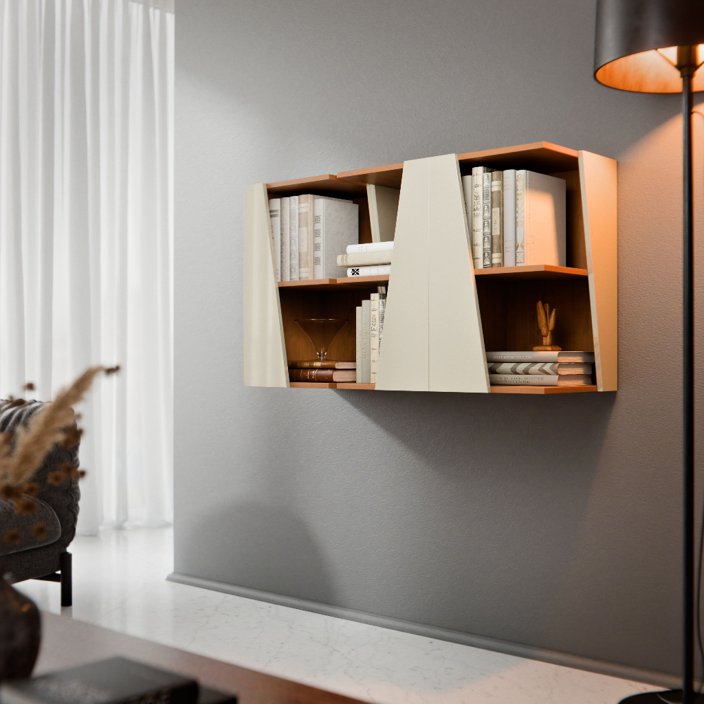 Armário Aéreo Oliva Nicho De Parede Estante Suspensa Decorativa Organizador para Sala Quarto Moderno