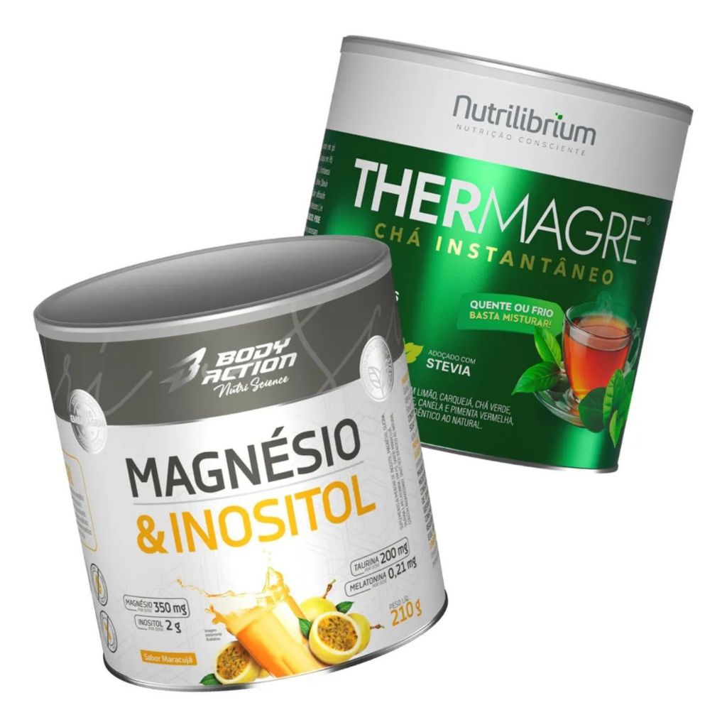 Magnésio E Inositol 210g + Chá Verde Thermo140g Solúvel