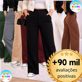 Calça Pantalona Alfaiataria Premium Wide Leg em Oferta na Shopee